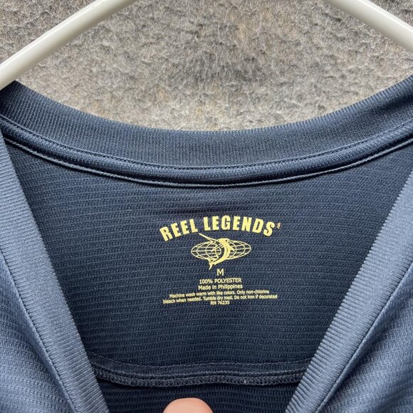 Reel Legends Shirt Mens Medium Blue Long Sleeve Performance Fishing Crewneck - Picture 8 of 10